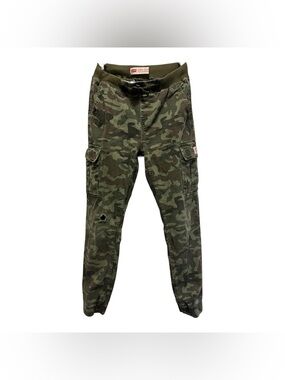 Kids' Distressed Green Camouflage Cargo Pants